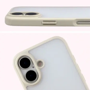 Etui Bizon Case Angelo do Apple iPhone 17 półprzezroczyste z beżową ramką