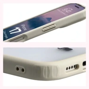 Etui Bizon Case Angelo do Apple iPhone 17 półprzezroczyste z beżową ramką