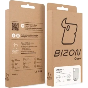 Etui Bizon Case Angelo do Apple iPhone 17 półprzezroczyste z beżową ramką