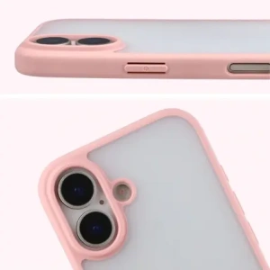 Etui Bizon Case Angelo do Apple iPhone 17 półprzezroczyste z jasnoróżową ramką