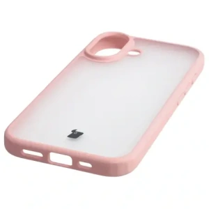 Etui Bizon Case Angelo do Apple iPhone 17 półprzezroczyste z jasnoróżową ramką