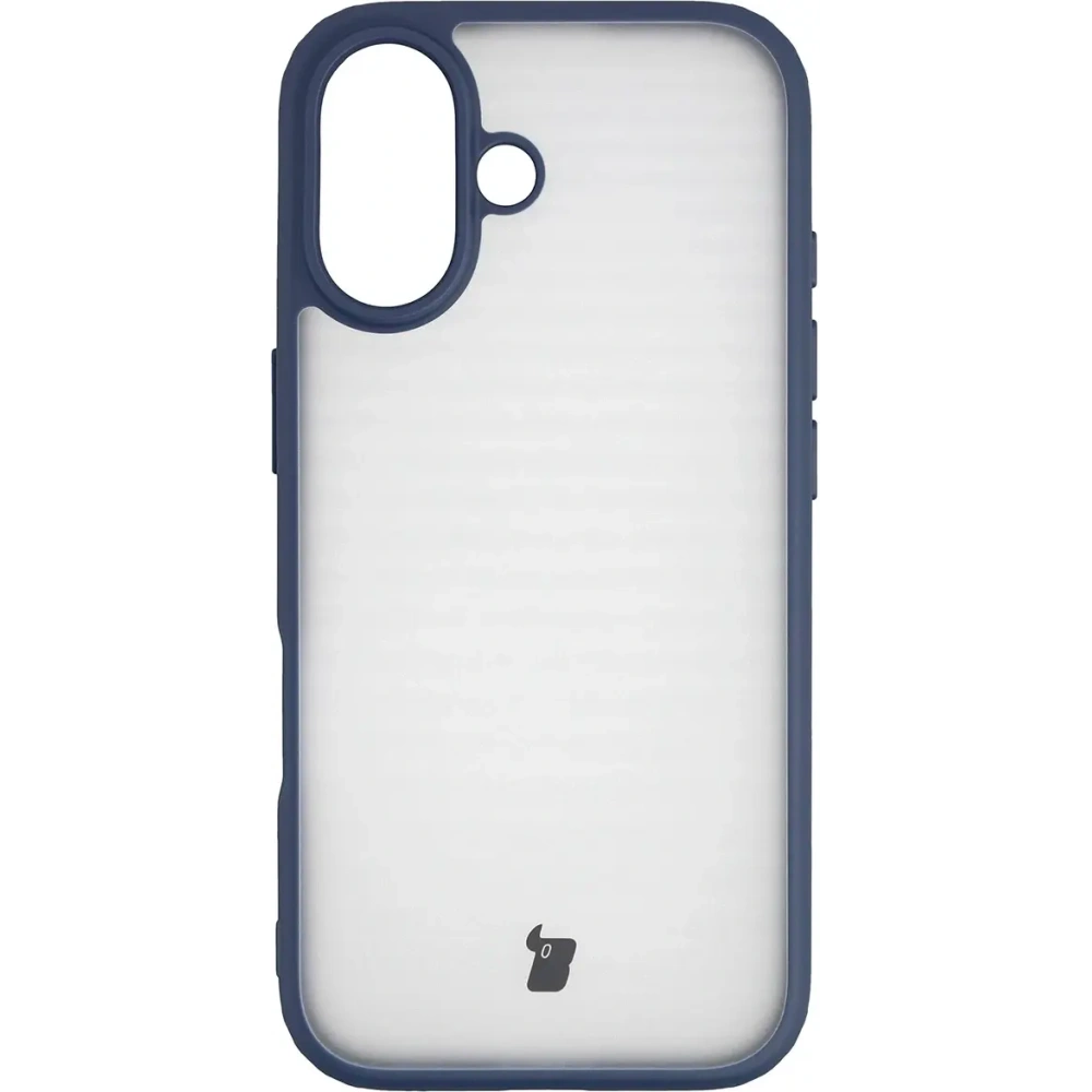 Etui Bizon Case Angelo do Apple iPhone 17 półprzezroczyste z granatową ramką