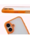 Etui Bizon Case Angelo do Apple iPhone 17 półprzezroczyste z pomarańczową ramką