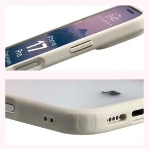 Etui Bizon Case Angelo do Apple iPhone 17 Pro półprzezroczyste z beżową ramką