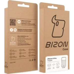 Etui Bizon Case Angelo do Apple iPhone 17 Pro półprzezroczyste z beżową ramką