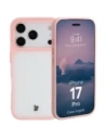 Etui Bizon Case Angelo do Apple iPhone 17 Pro półprzezroczyste z jasnoróżową ramką