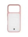 Etui Bizon Case Angelo do Apple iPhone 17 Pro półprzezroczyste z jasnoróżową ramką