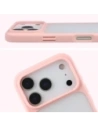 Etui Bizon Case Angelo do Apple iPhone 17 Pro półprzezroczyste z jasnoróżową ramką