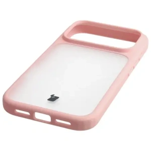 Etui Bizon Case Angelo do Apple iPhone 17 Pro półprzezroczyste z jasnoróżową ramką