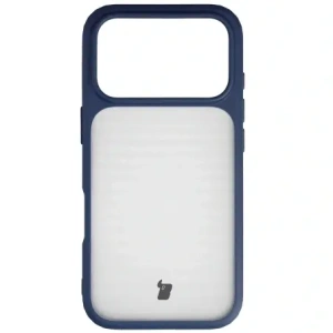 Etui Bizon Case Angelo do Apple iPhone 17 Pro półprzezroczyste z granatową ramką
