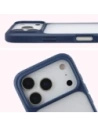 Etui Bizon Case Angelo do Apple iPhone 17 Pro półprzezroczyste z granatową ramką