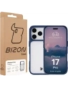 Etui Bizon Case Angelo do Apple iPhone 17 Pro półprzezroczyste z granatową ramką