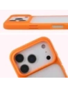 Etui Bizon Case Angelo do Apple iPhone 17 Pro półprzezroczyste z pomarańczową ramką