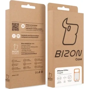 Etui Bizon Case Angelo do Apple iPhone 17 Pro półprzezroczyste z pomarańczową ramką