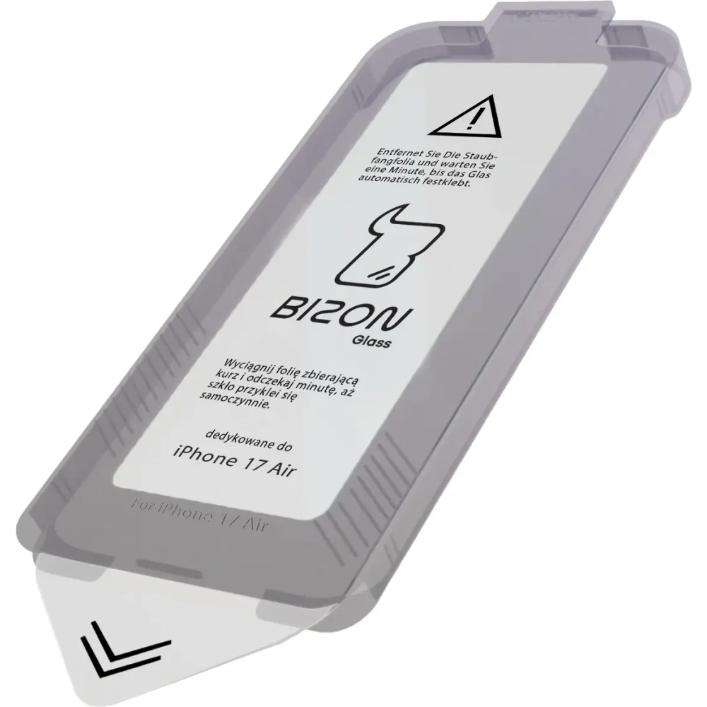 Szkło hartowane z ramką do łatwej aplikacji Bizon Glass Aplikator do Apple iPhone 17 Air [2 PACK]