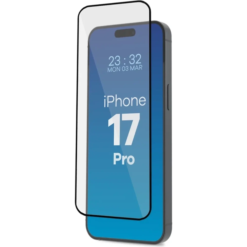 Szkło hartowane z ramką do łatwej aplikacji Bizon Glass Aplikator do Apple iPhone 17 Pro [2 PACK]