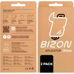 Szkło hartowane z ramką do łatwej aplikacji Bizon Glass Aplikator do Apple iPhone 17 Pro Max [2 PACK]