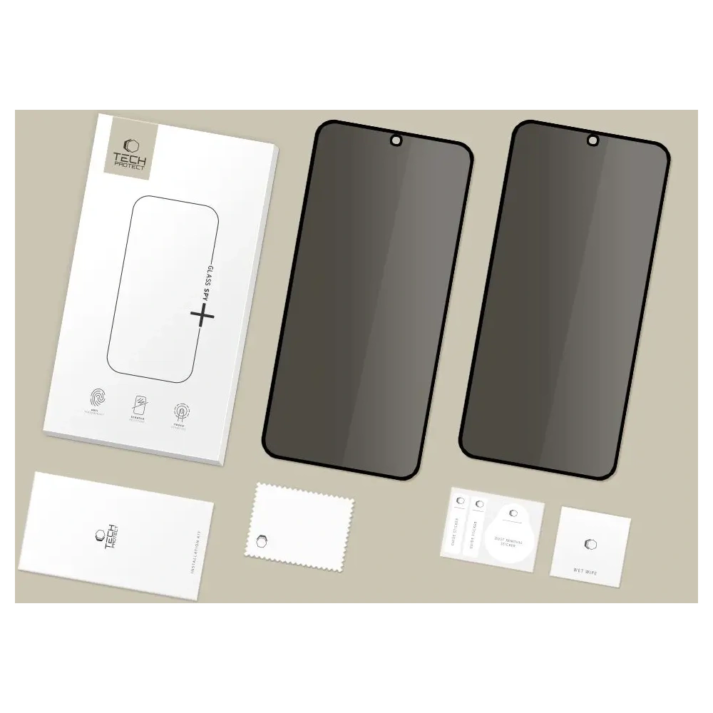 Szkło prywatyzujące Tech-Protect Glass Spy+ do do Samsung Galaxy S25 FE Privacy [2 PACK]
