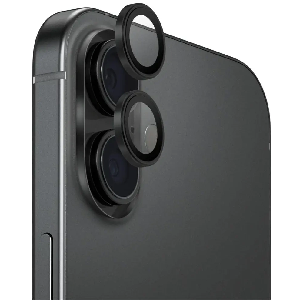 Szkło na obiektyw aparatu UNIQ Optix Aluminium Camera Lens Protector do Apple iPhone 17 z aplikatorem czarny