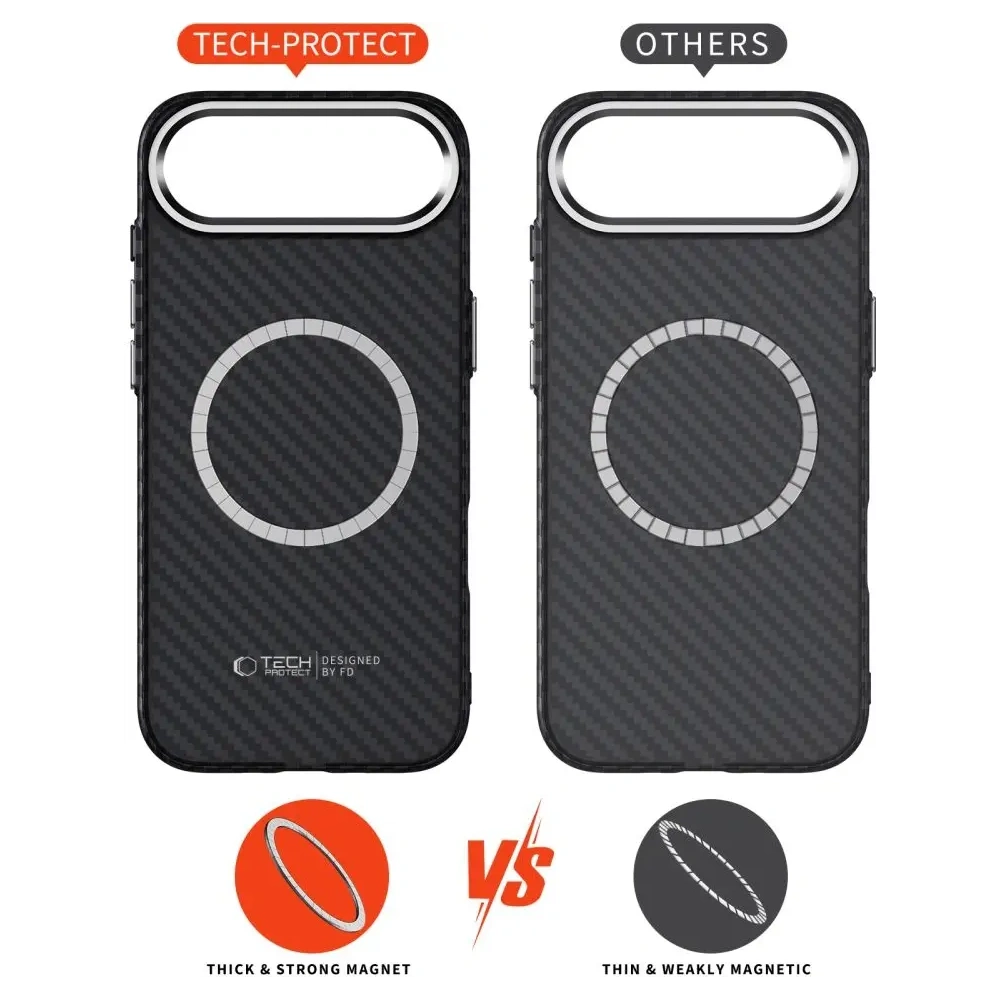 Etui Tech-Protect Ion Carbon MagSafe do Apple iPhone 17 Air Black/silver