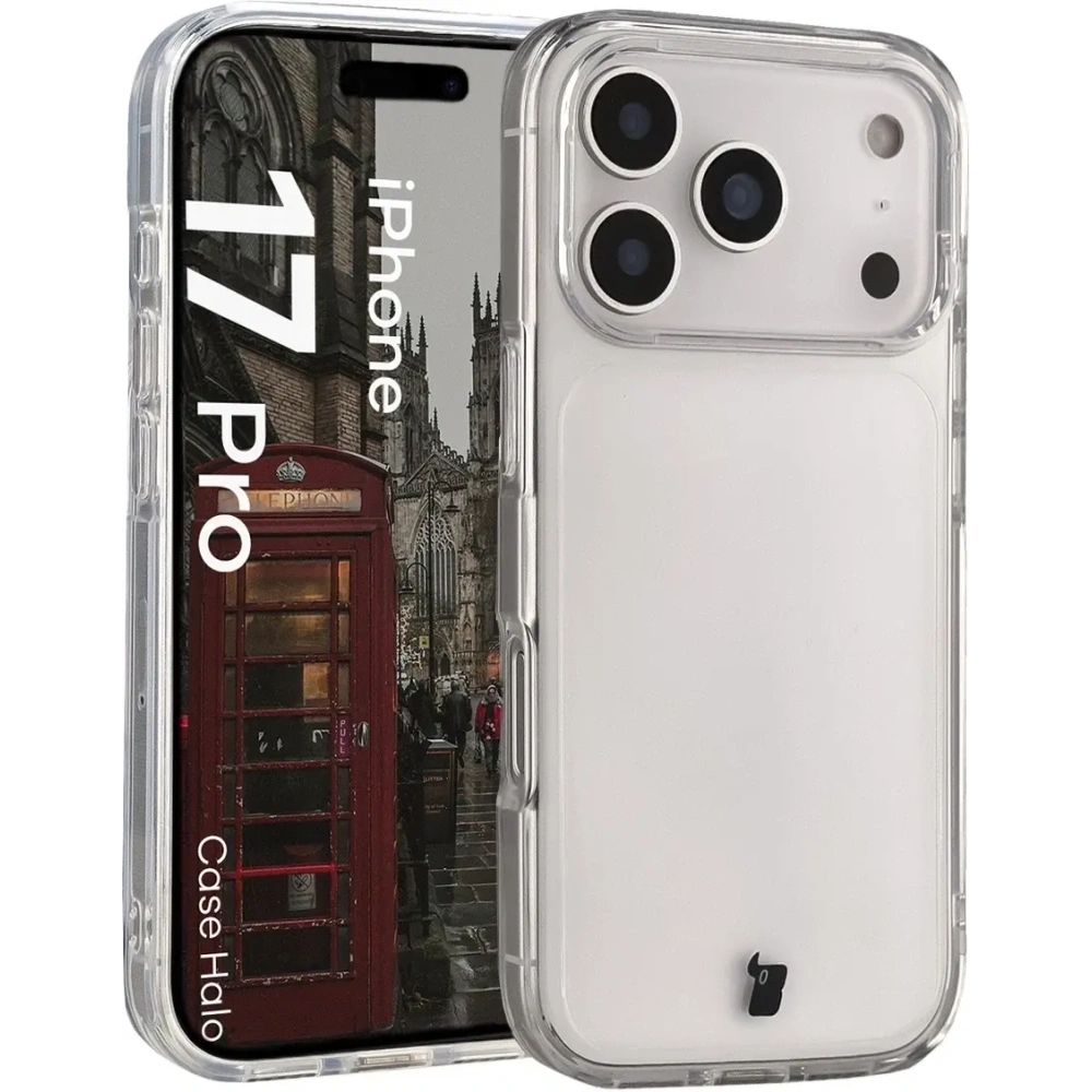 Etui Bizon Case Halo do Apple iPhone 17 Pro przezroczyste
