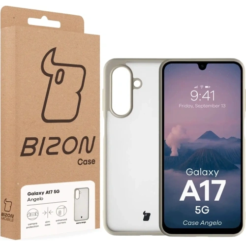 Etui Bizon Case Angelo do Samsung Galaxy A17 5G półprzezroczyste z beżową ramką