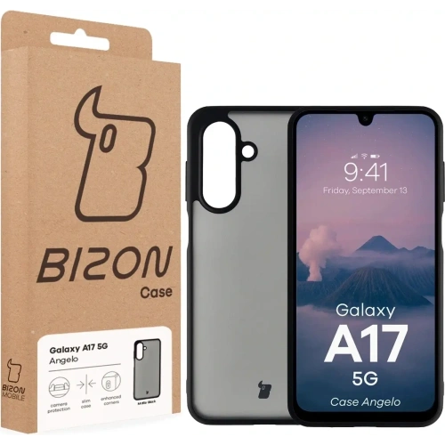 Etui Bizon Case Angelo do Samsung Galaxy A17 5G przydymione z czarną ramką