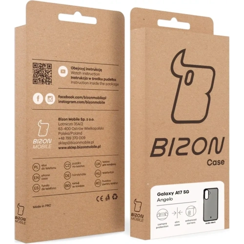 Etui Bizon Case Angelo do Samsung Galaxy A17 5G przydymione z czarną ramką