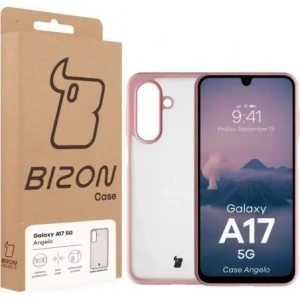 Bizon Case Angelo Samsung Galaxy A17 5G poloprůhledný s světle růžovým rámem