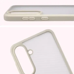 Bizon pouzdro Angelo Samsung Galaxy S25 FE poloprůhledné s béžovým rámem