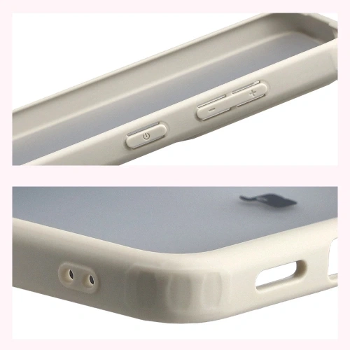 Etui Bizon Case Angelo do Samsung Galaxy S25 FE półprzezroczyste z beżową ramką