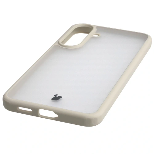 Etui Bizon Case Angelo do Samsung Galaxy S25 FE półprzezroczyste z beżową ramką