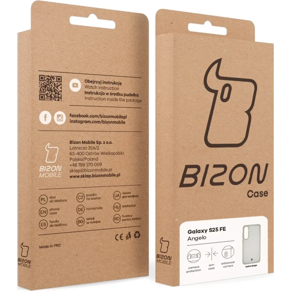 Etui Bizon Case Angelo do Samsung Galaxy S25 FE półprzezroczyste z beżową ramką