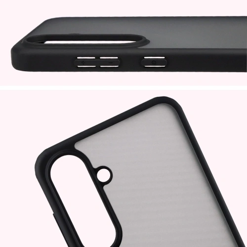 Etui Bizon Case Angelo do Samsung Galaxy S25 FE przydymione z czarną ramką