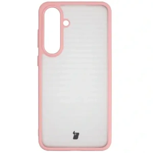 Bizon Case Angelo Samsung Galaxy S25 FE poloprůhledný s světle růžovým rámem