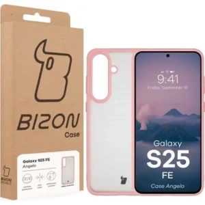 Bizon Case Angelo Samsung Galaxy S25 FE poloprůhledný s světle růžovým rámem