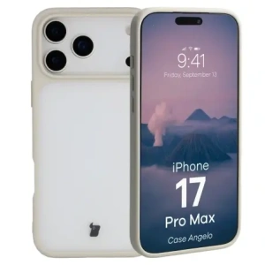 Bizon Case Angelo Apple iPhone 17 Pro Max poloprůhledný s béžovým rámem