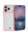 Etui Bizon Case Angelo do Apple iPhone 17 Pro Max półprzezroczyste z jasnoróżową ramką