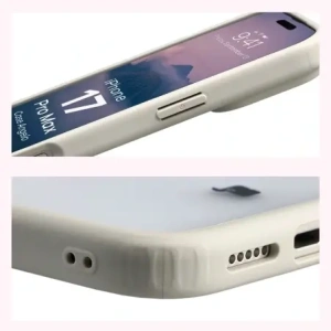 Etui Bizon Case Angelo do Apple iPhone 17 Pro Max półprzezroczyste z beżową ramką