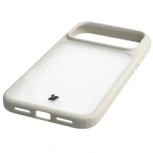 Etui Bizon Case Angelo do Apple iPhone 17 Pro Max półprzezroczyste z beżową ramką