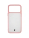 Etui Bizon Case Angelo do Apple iPhone 17 Pro Max półprzezroczyste z jasnoróżową ramką