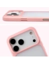 Etui Bizon Case Angelo do Apple iPhone 17 Pro Max półprzezroczyste z jasnoróżową ramką
