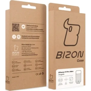 Etui Bizon Case Angelo do Apple iPhone 17 Pro Max półprzezroczyste z beżową ramką