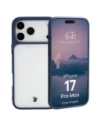 Etui Bizon Case Angelo do Apple iPhone 17 Pro Max półprzezroczyste z granatową ramką