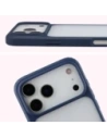 Etui Bizon Case Angelo do Apple iPhone 17 Pro Max półprzezroczyste z granatową ramką