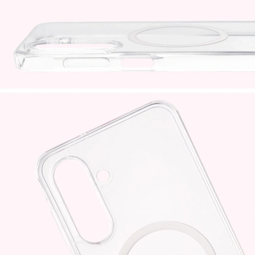 Etui z pierścieniem magnetycznym Bizon Case CrystalO Magnetic do Samsung Galaxy A17 5G przezroczyste
