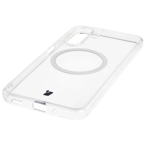 Etui z pierścieniem magnetycznym Bizon Case CrystalO Magnetic do Samsung Galaxy A17 5G przezroczyste