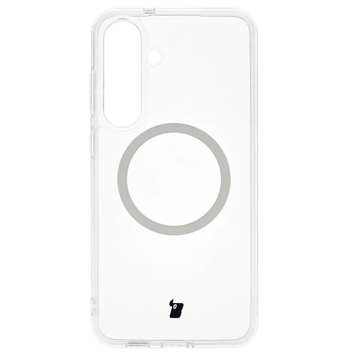 Etui z pierścieniem magnetycznym Bizon Case CrystalO Magnetic do Samsung Galaxy S25 FE przezroczyste