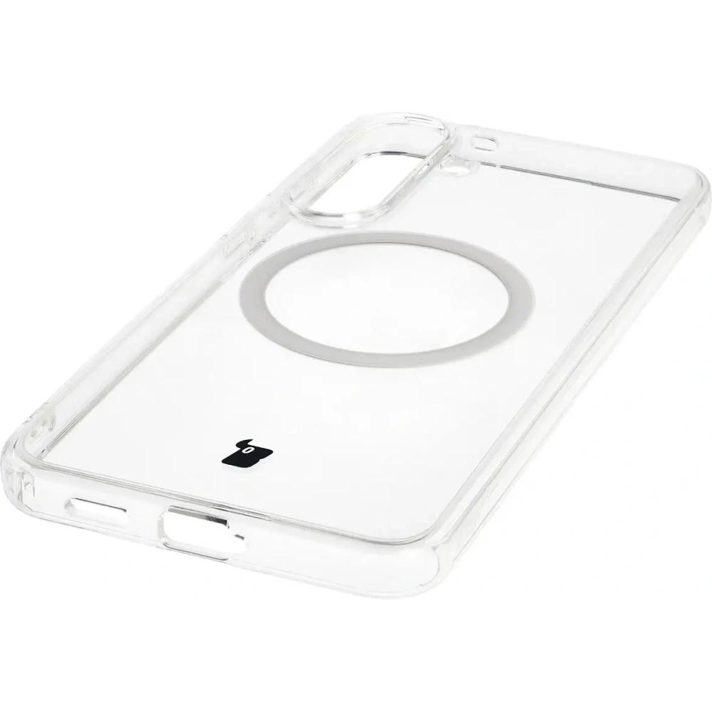 Etui z pierścieniem magnetycznym Bizon Case CrystalO Magnetic do Samsung Galaxy S25 FE przezroczyste