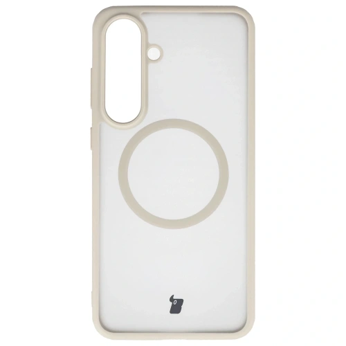 Etui z pierścieniem magnetycznym Bizon Case MatteO Magnetic do Samsung Galaxy S25 FE przydymione-beżowe